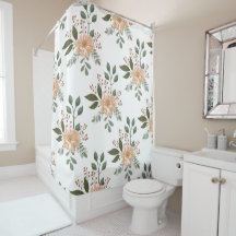 Floral Pattern Shower Curtain
