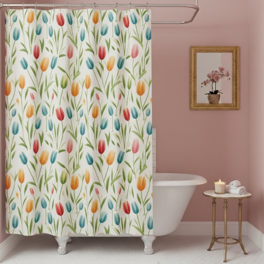 Floral Pattern Shower Curtain Douchegordijn