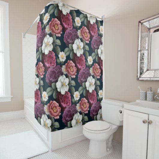 Floral Pattern Shower Curtain Douchegordijn (In situ)