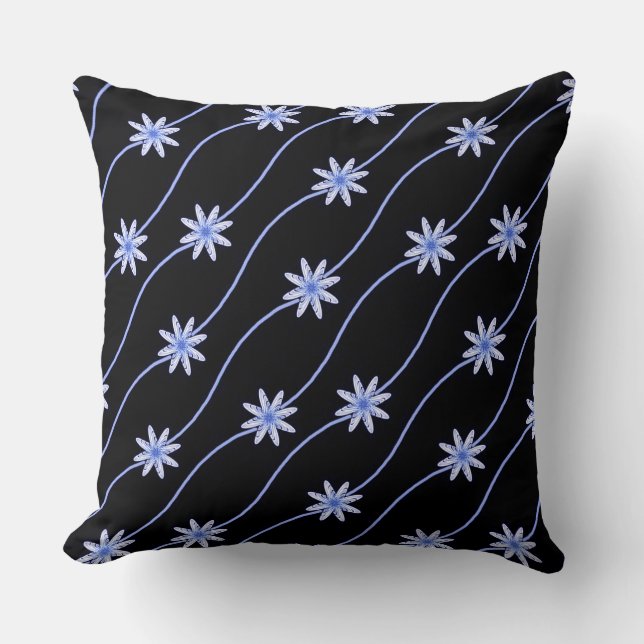 Floral Pattern Sierkussen Blue Daisy Chain (Voorkant)