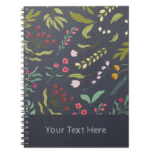 Floral Pattern Spiral Notitieboek Hoesje