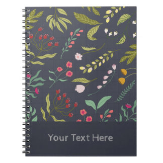 Floral Pattern Spiral Notitieboek Hoesje