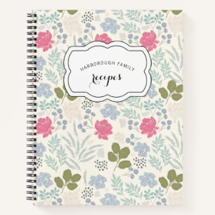 Floral Pattern Spring Family Recipe Notitieboek