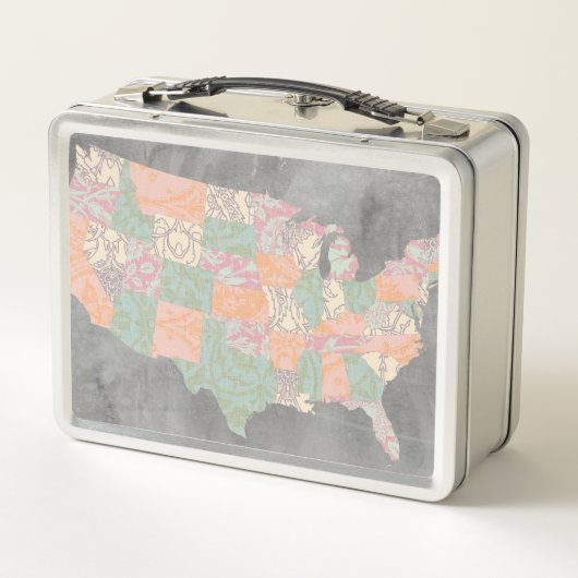 Floral Pattern States Map (Achterkant)