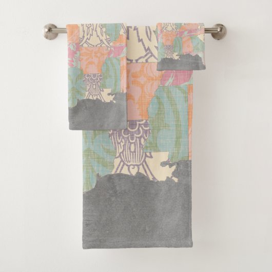 Floral Pattern States Map Bad Handdoek (Insitu)