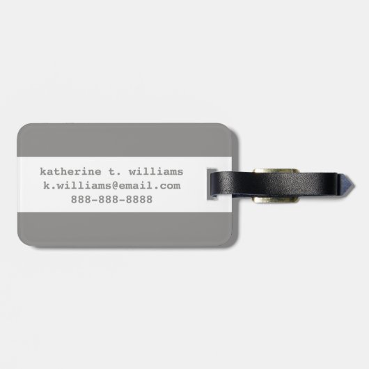 Floral Pattern States Map Bagagelabel (Achterkant horizontaal)