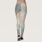 Floral Pattern States Map Leggings (Achterkant)