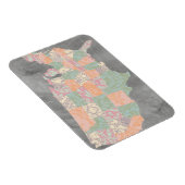 Floral Pattern States Map Magneet (Rechterzijde)