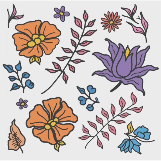 Floral Pattern Sticker (Voorkant)