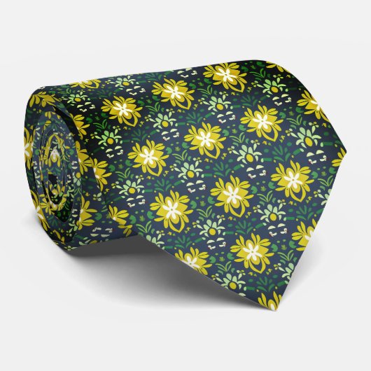 Floral Pattern Stropdas (Opgerold)