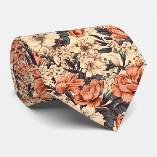 Floral Pattern Stropdas (Opgerold)