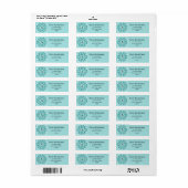 Floral Pattern, Teal Blue Etiket (Full Sheet)