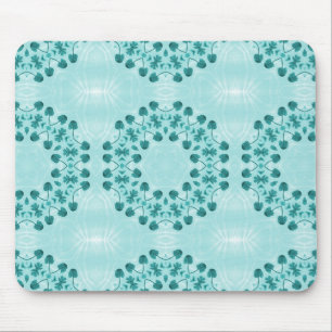 Floral Pattern, Teal Blue Muismat