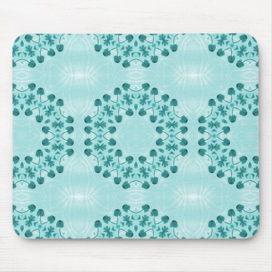 Floral Pattern, Teal Blue Muismat (Voorkant)