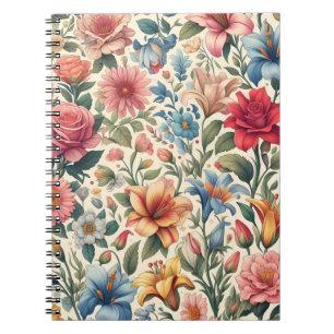 Floral Pattern Tegel Notitieboek