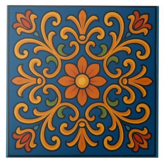 Floral pattern tegeltje (Voorkant)