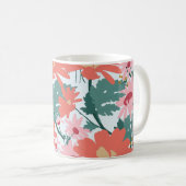 Floral Pattern Tekening Elegant Decorative Flowers Koffiemok (Voorkant rechts)