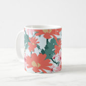 Floral Pattern Tekening Elegant Decorative Flowers Koffiemok (Voorkant links)