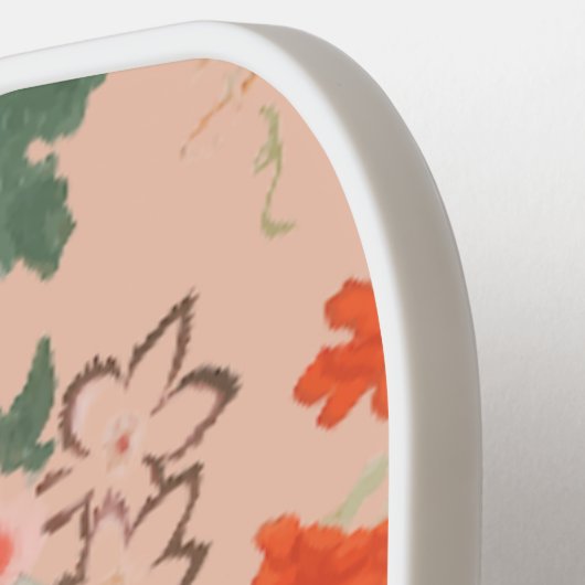 Floral Pattern Terracotta Monogram Pickleball Paddle (Links Detail)