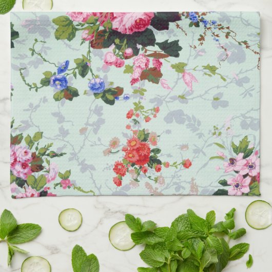 Floral Pattern Theedoek (Gevouwen)
