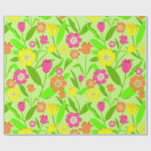 Floral Pattern, Tulips and Flowers Cadeaupapier (Vlak)