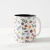 Floral Pattern Tweekleurige Koffiemok (Voorkant rechts)