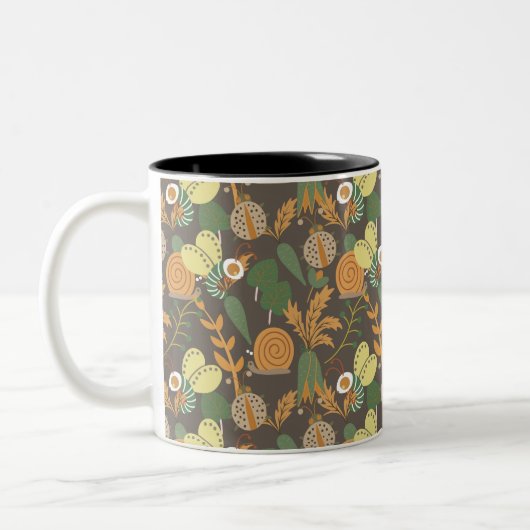Floral Pattern Tweekleurige Koffiemok (Links)