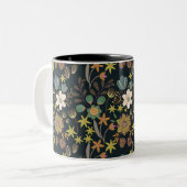 Floral Pattern Tweekleurige Koffiemok (Voorkant links)
