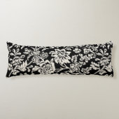 Floral Pattern van Black and Off-White Farmhouse Lichaamskussen (Voorkant)