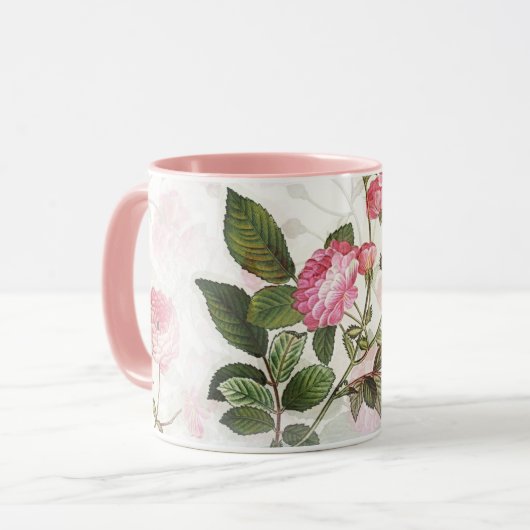 Floral Pattern van de Mok van Roze Bloemen (Voorkant links)