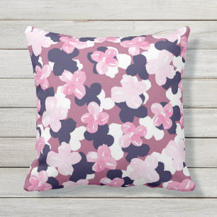 Floral Pattern van de Waterverf Artsy Pink Buitenkussen