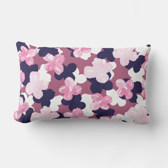 Floral Pattern van de Waterverf Artsy Pink Kussen (Voorkant)