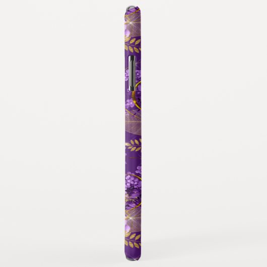 Floral Pattern van het Paarse en goudoliemonogram Case-Mate iPhone Case (Achterkant/rechts)