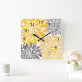 Floral Pattern Vierkante Klok (Huis)