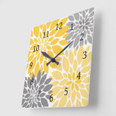 Floral Pattern Vierkante Klok (Hoek)