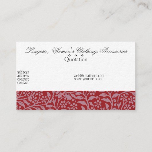  Floral Pattern Visitekaartje (Achterkant)