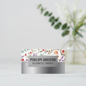 Floral Pattern | Voorjaarsbloem | Metaal Visitekaartje (Staand voorkant)