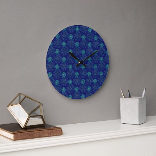 Floral Pattern Wall Clock Grote Klok (Kantoor)