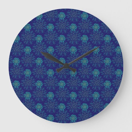 Floral Pattern Wall Clock Grote Klok (Voorkant)