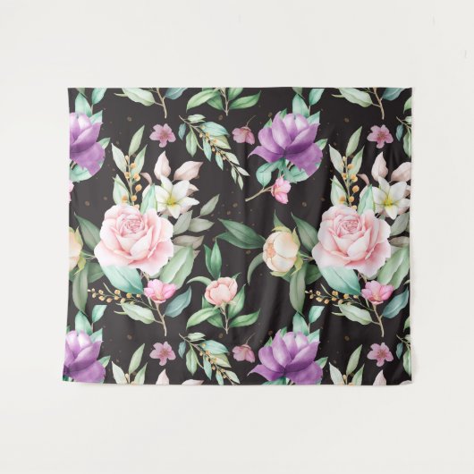 Floral Pattern Wandkleed (Voorkant (horizontaal))