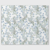 Floral Pattern Waterverf Blue White Butterfly Cadeaupapier (Vlak)