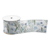 Floral Pattern Waterverf Blue White Butterfly Satijnen Lint (Spoel)