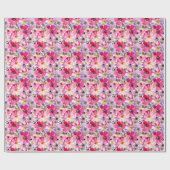 Floral Pattern-Waterverf Cadeaupapier (Vlak)