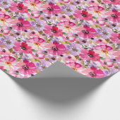 Floral Pattern-Waterverf Cadeaupapier (Hoek)