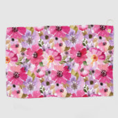 Floral Pattern-Waterverf Golfhanddoek (Horizontaal)
