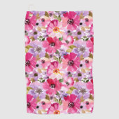 Floral Pattern-Waterverf Golfhanddoek (Voorkant)