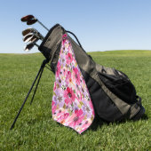 Floral Pattern-Waterverf Golfhanddoek (Groen)