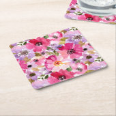 Floral Pattern-Waterverf Kartonnen Onderzetters (Schuin)