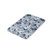 Floral Pattern Waterverf Navy Pastel Blue Badmat (Gekanteld)