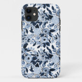 Floral Pattern Waterverf Navy Pastel Blue Case-Mate iPhone Case (Achterkant)